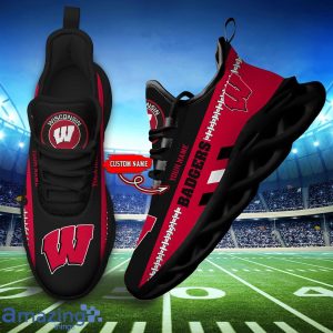 NCAA Wisconsin Badgers Max Soul Shoes Custom Name Sport Gift Shoes Product Photo 4