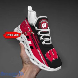 NCAA Wisconsin Badgers Max Soul Shoes Custom Name Sport Gift Shoes Product Photo 1