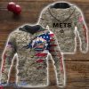 New York Mets Custom Name Camo Pattern T-Shirt Hoodie Sweatshirt Zipper Hoodie Father’s Day GiftPattern Father’s Day Gift