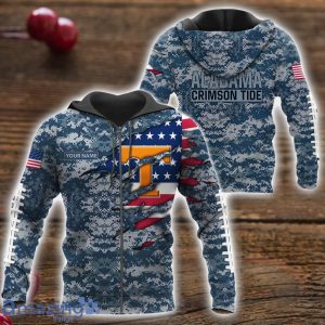 Tennessee Volunteers Custom Name Camo Pattern T-Shirt Hoodie Sweatshirt Zipper Hoodie Father's Day Gift Camo US. Navy Hoodie Product Photo 4