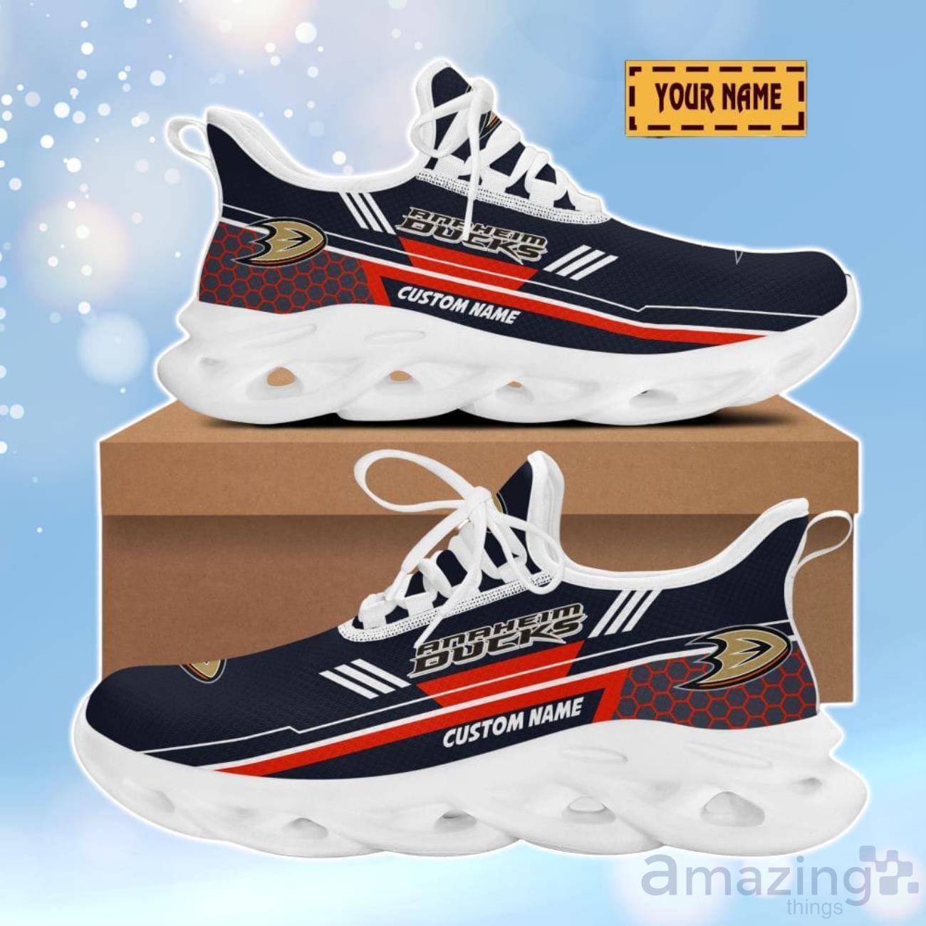 Anaheim Ducks 3D Design Max Soul Shoes Custom Name For Real Fans image Anaheim Ducks 3D Design Max Soul Shoes Custom Name For Real Fans Product Photo 2
