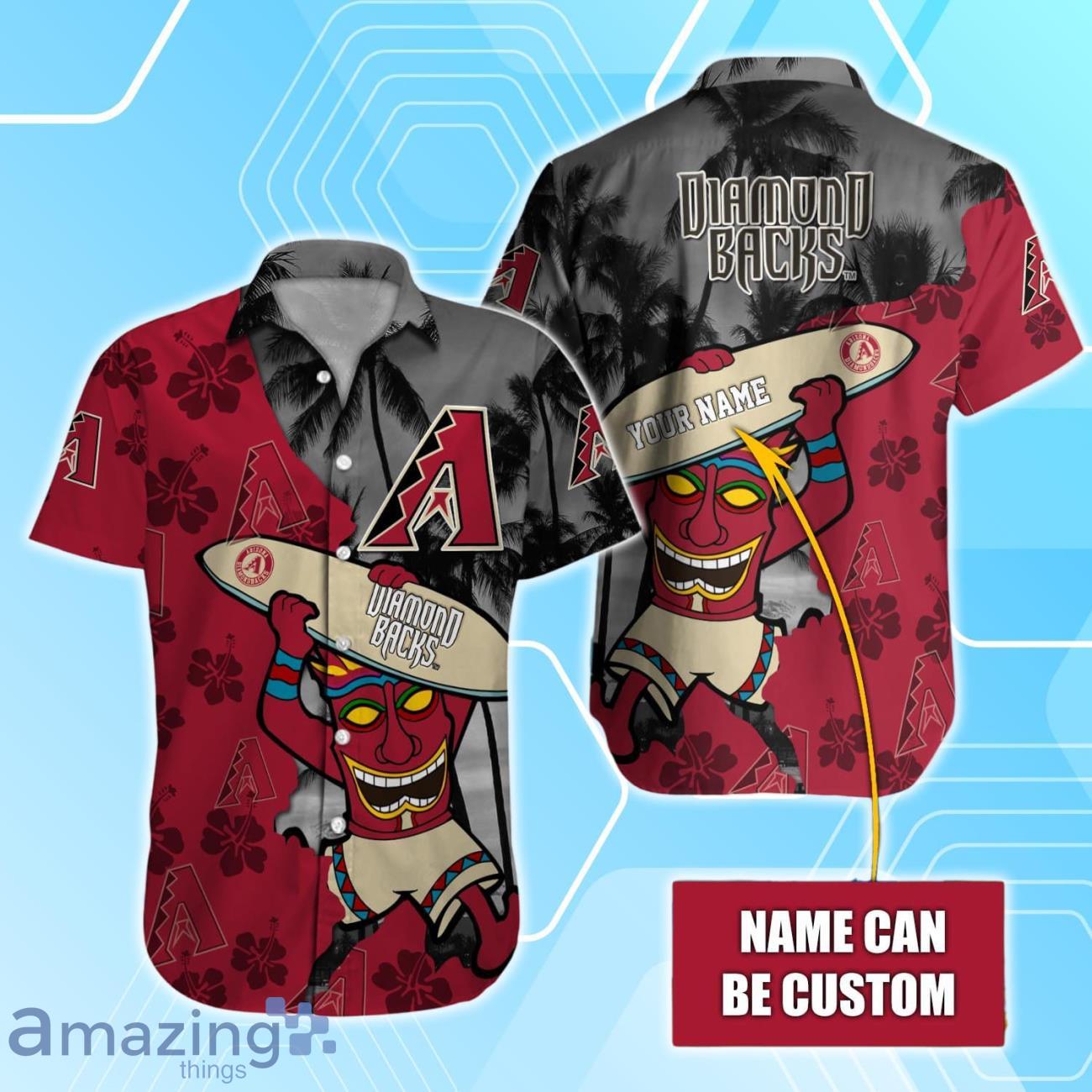 Arizona Diamondbacks Custom Name Hawaiian Shirt For Men Women Fan's image Arizona Diamondbacks Custom Name Hawaiian Shirt For Men Women Fan's