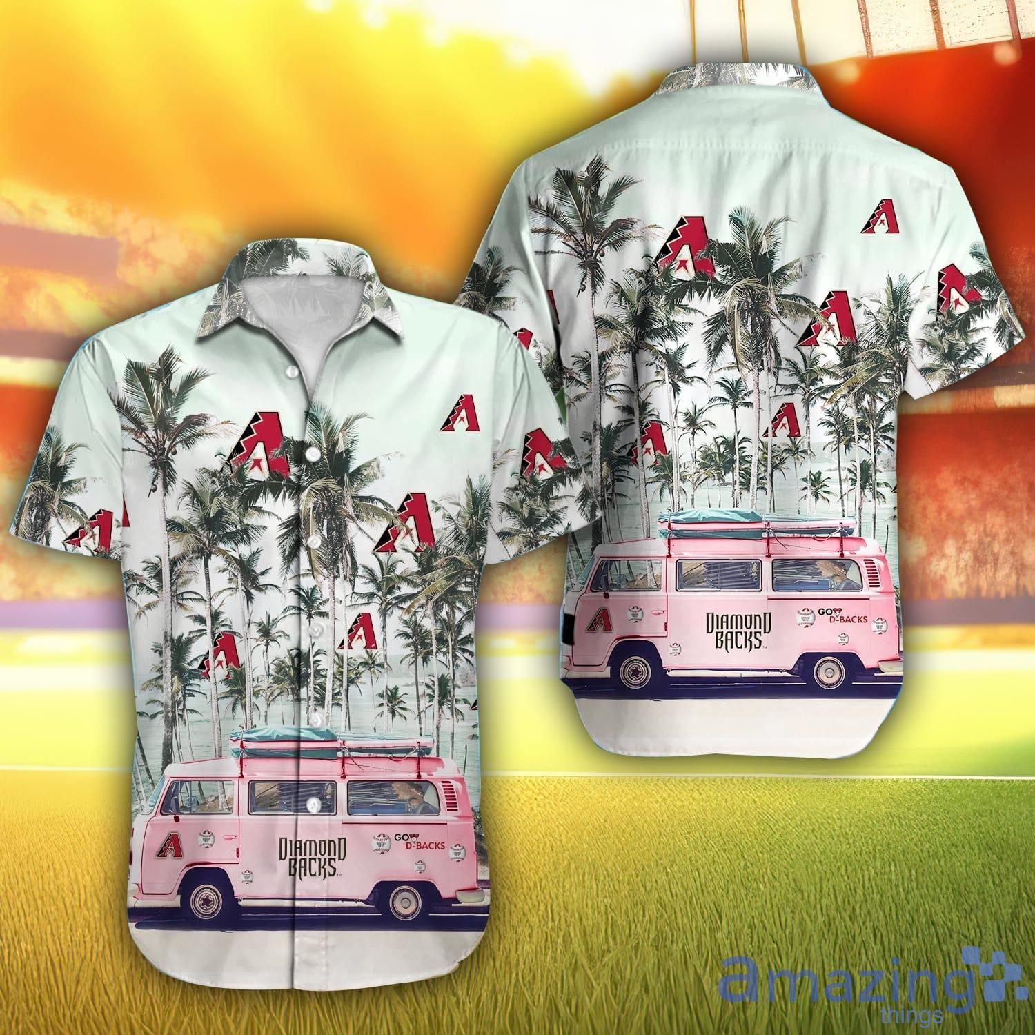 Arizona Diamondbacks MLB Car Cooconut Pattern Hawaiian Shirt image Arizona Diamondbacks MLB Car Cooconut Pattern Hawaiian Shirt Product Photo 1