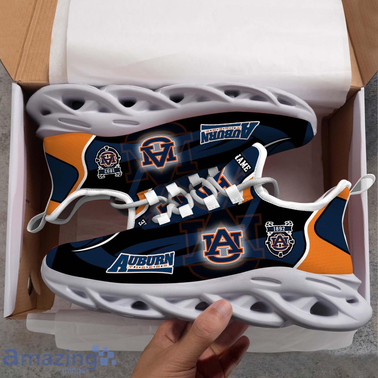 Auburn Tigers Team Shoes Sneakers Personalized Name Max Soul Shoes Men Women Shoes image Auburn Tigers Team Shoes Sneakers Personalized Name Max Soul Shoes Men Women Shoes Product Photo 3