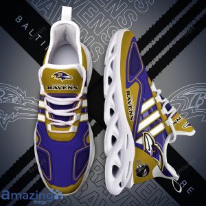 Baltimore Ravens NFL Team Special Max Soul Striped Trend Sneakers Product Photo 1
