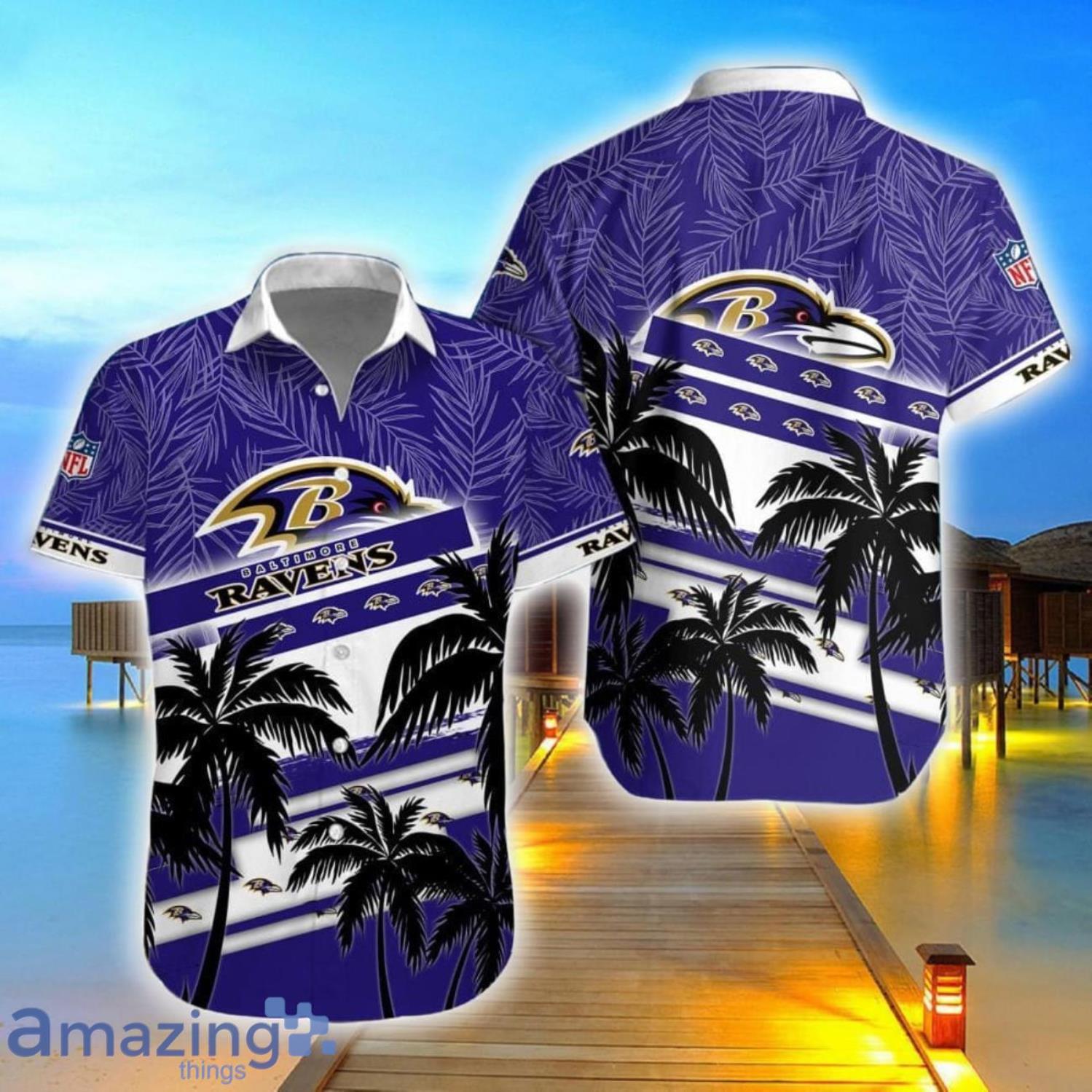 Baltimore Ravens Team Hawaii Shirt 3D Aloha Hawaiian Shirt And Shorts image Baltimore Ravens Team Hawaii Shirt 3D Aloha Hawaiian Shirt And Shorts Product Photo 1