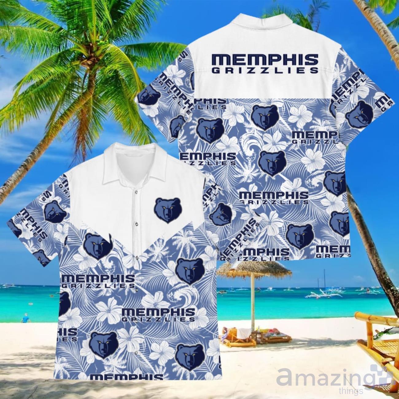 Basketball American Hawaii Shirt Tropical Beach Tree Memphis Grizzlies image Basketball American Hawaii Shirt Tropical Beach Tree Memphis Grizzlies Product Photo 1