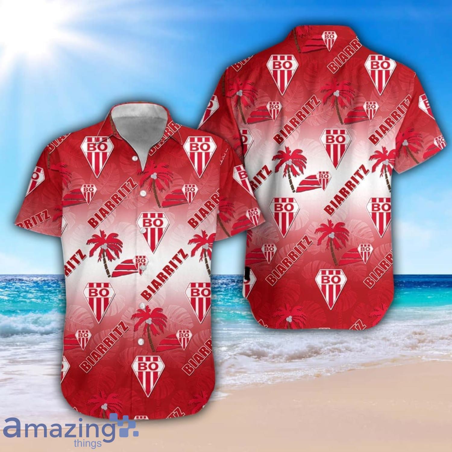 Biarritz Olympique Coconut Pattern 3D Hawaiian Shirt Aloha Shirt For Summer Gift image Biarritz Olympique Coconut Pattern 3D Hawaiian Shirt Aloha Shirt For Summer Gift Product Photo 1