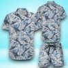 Blue Swimming Sharks Hawaiian Shirt & Short For Men And Women