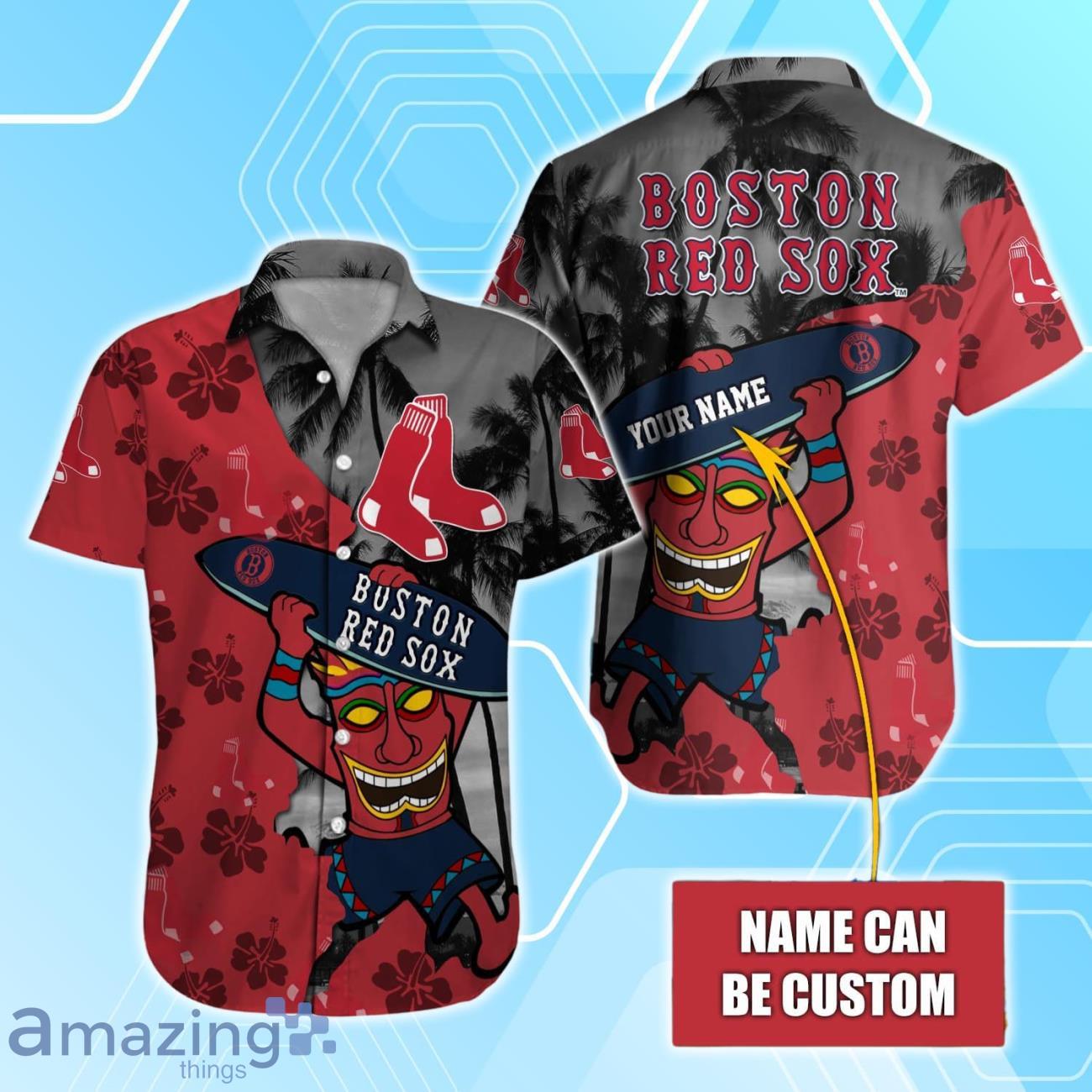 Boston Red Sox Custom Name Hawaiian Shirt For Men Women Fan's image Boston Red Sox Custom Name Hawaiian Shirt For Men Women Fan's