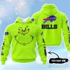 Buffalo Bills Grinch Custom Name Hoodie Unisex Neon Green Color