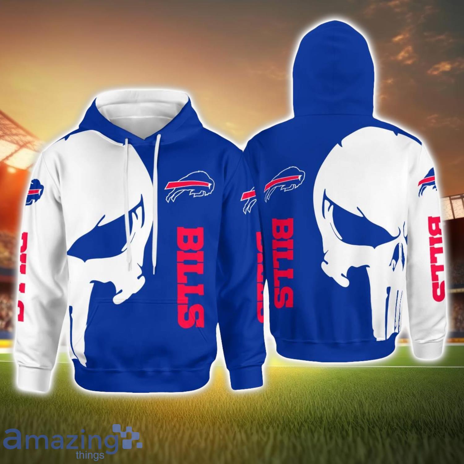 Buffalo Bills Skull All Over Printed 3D Hoodie image Buffalo Bills Skull All Over Printed 3D Hoodie Product Photo 1