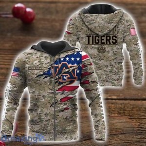 Auburn Tigers Custom Name Camo Pattern T-Shirt Hoodie Sweatshirt Zipper Hoodie Father's Day Gift Product Photo 4