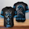 Carolina Panthers NFL Custom Number & Name Skull 3D Baseball Jersey