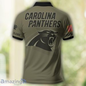 Carolina Panthers Polo Shirt Custom Name For Fans Military green Color Product Photo 2