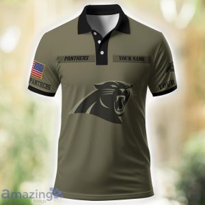 Carolina Panthers Polo Shirt Custom Name For Fans Military green Color Product Photo 3