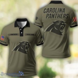 Carolina Panthers Polo Shirt Custom Name For Fans Military green Color Product Photo 1
