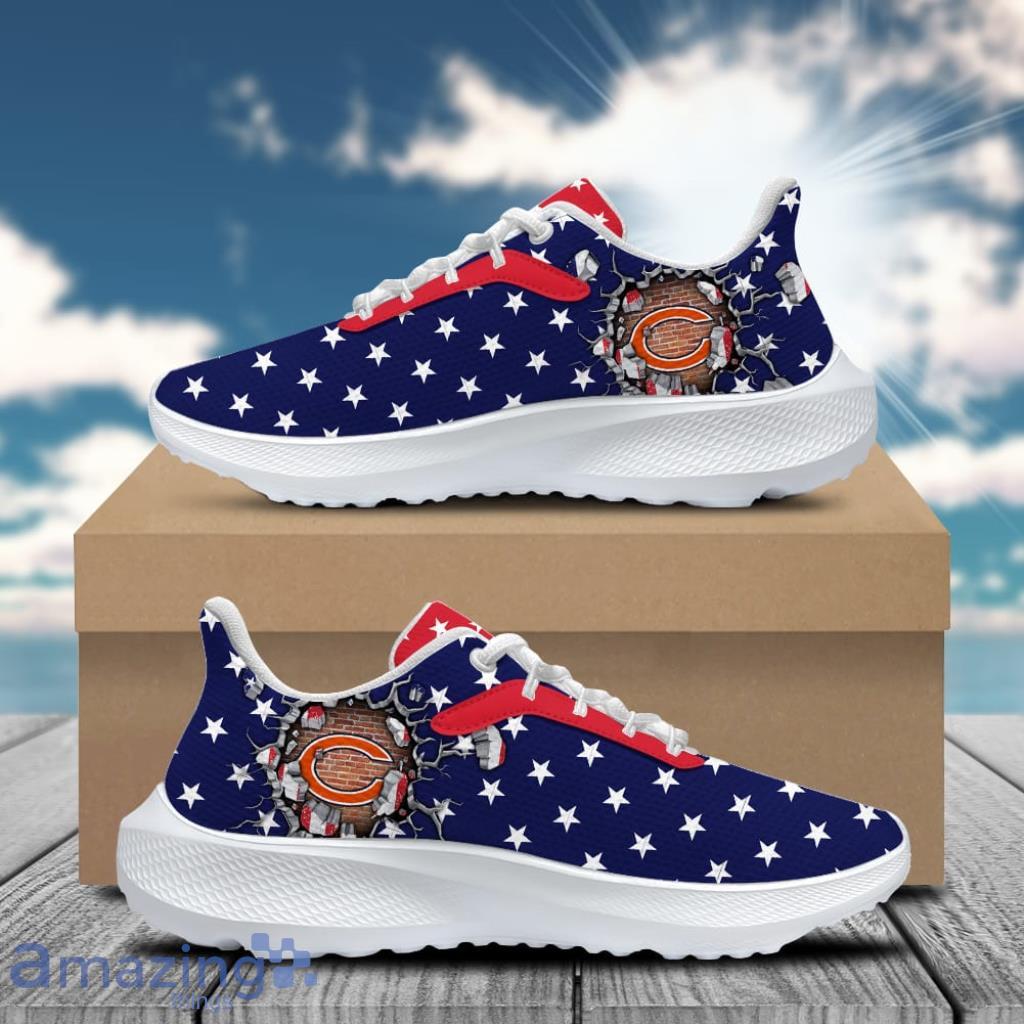 Chi Bear American Flag Padded Heightening Air Mesh Running Shoes Sport Custom Name image Chi Bear American Flag Padded Heightening Air Mesh Running Shoes Sport Custom Name Product Photo 1