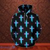 Christian Cross Neon Pattern 3D Hoodie Gift For Men And Women