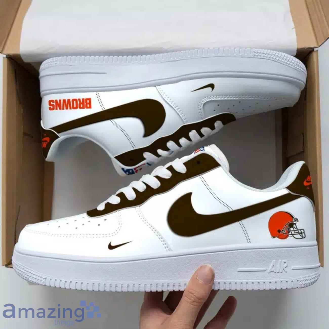 Cleveland Browns NFL Air Force Shoes image Cleveland Browns NFL Air Force Shoes Product Photo 1