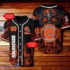Cleveland Browns NFL Baseball Jersey Skull 3D Logo Custom Number & Name
