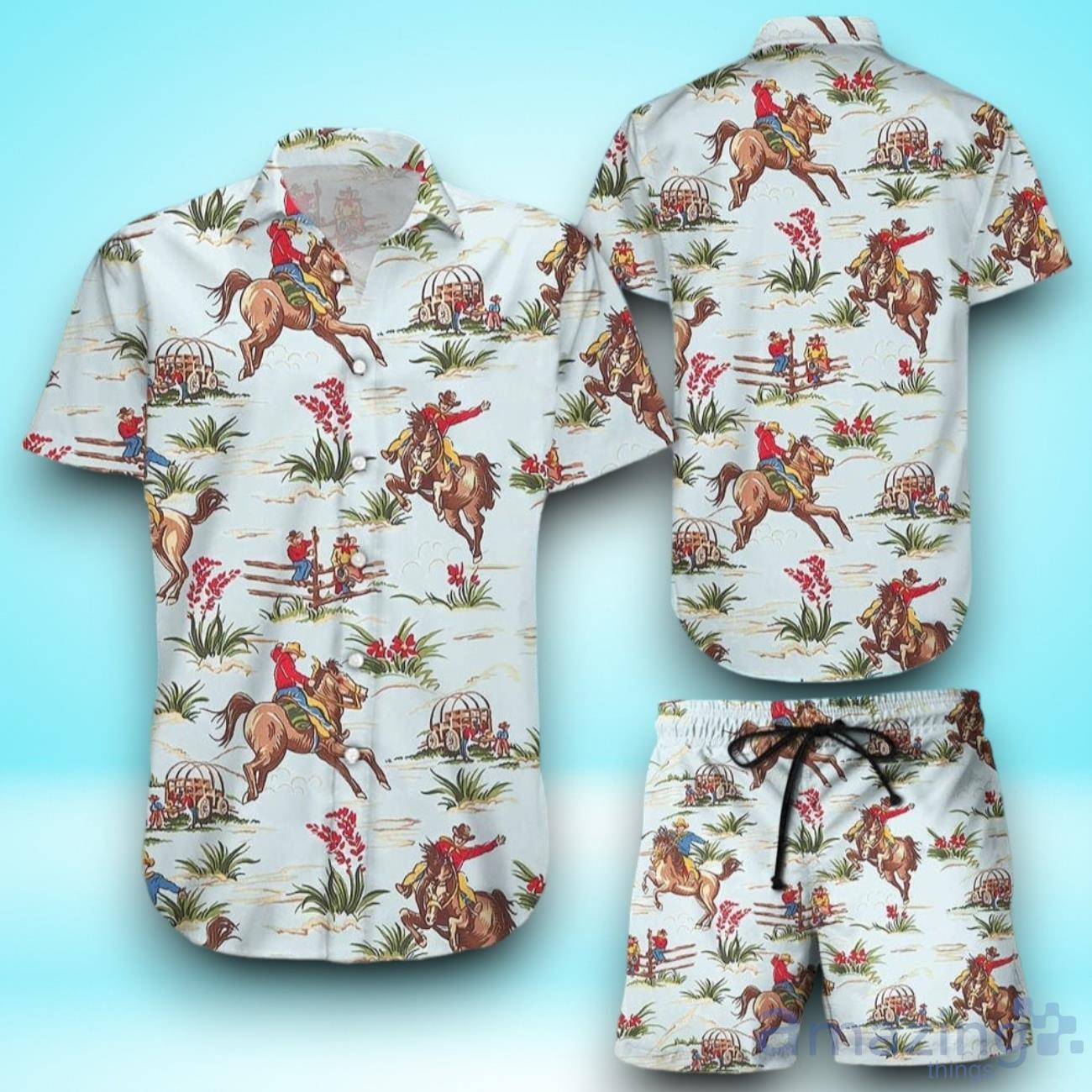 Cowboy Hawaiian Shirt & Short For Men And Women ACo image Cowboy Hawaiian Shirt & Short For Men And Women ACo Product Photo 1
