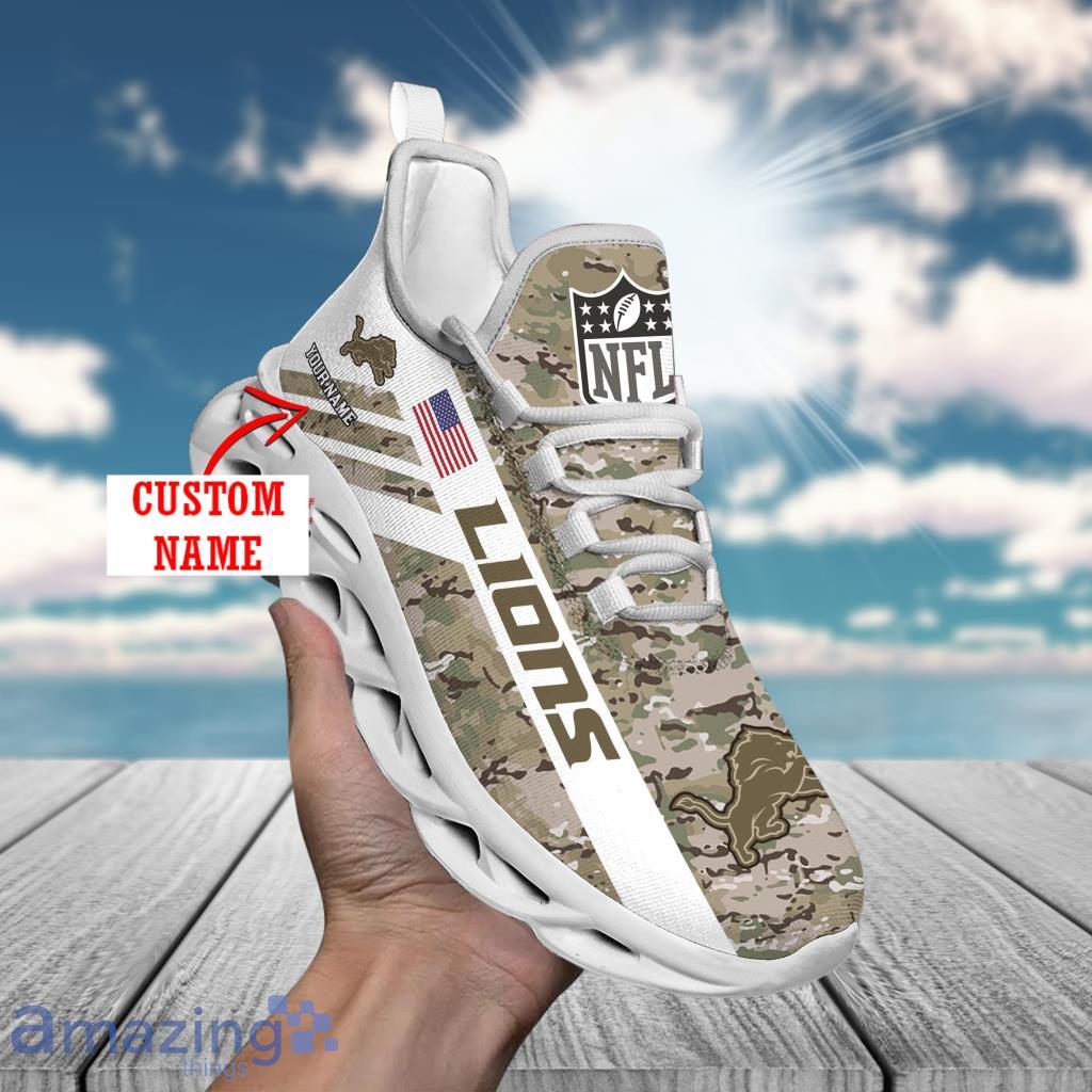 Custom Name Detroit Lions Personalized Camo Max Soul Shoes Sporty Gift image Custom Name Detroit Lions Personalized Camo Max Soul Shoes Sporty Gift Product Photo 1
