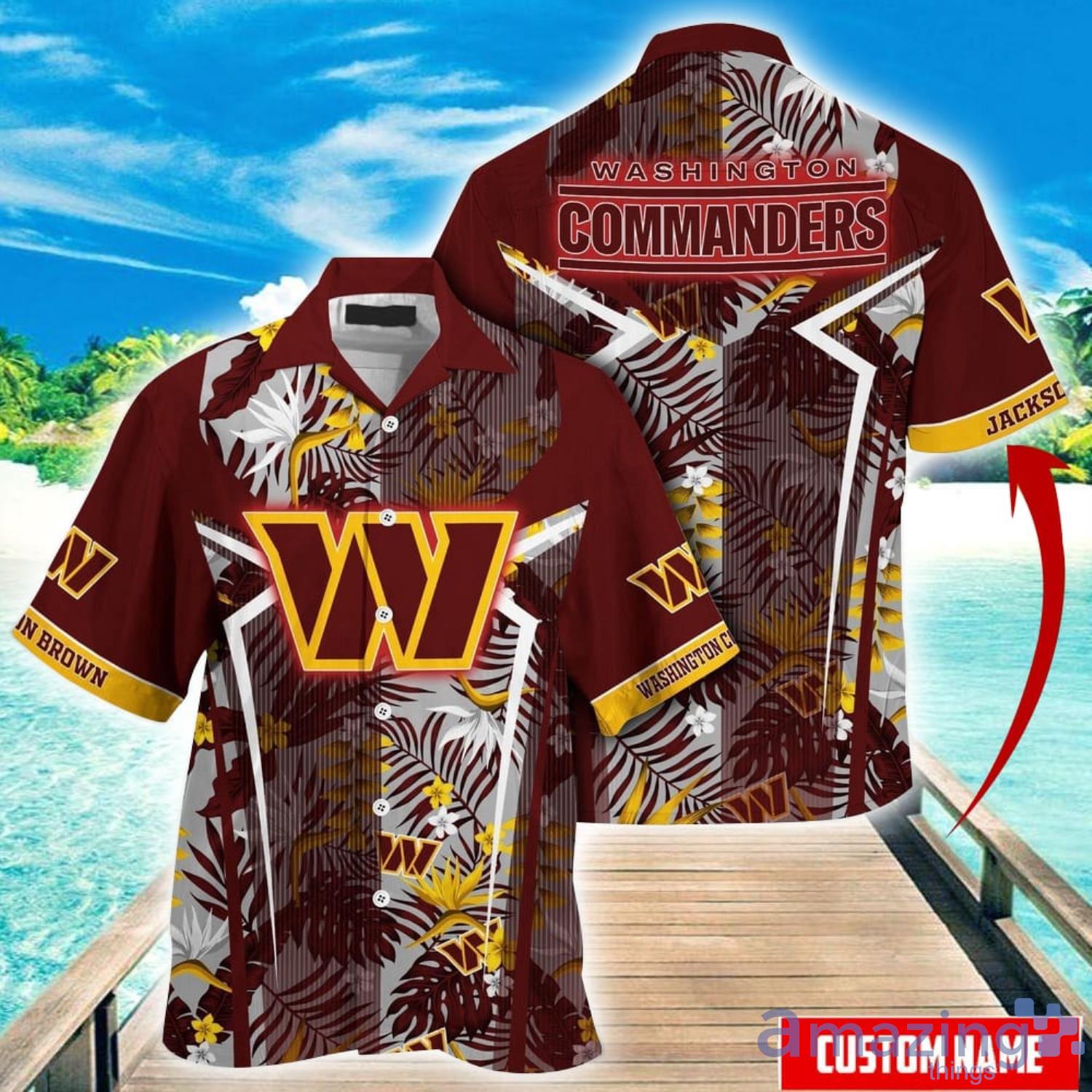 Custom Name Hawaii Shirt NFL Washington Commanders Hawaiian Shirt