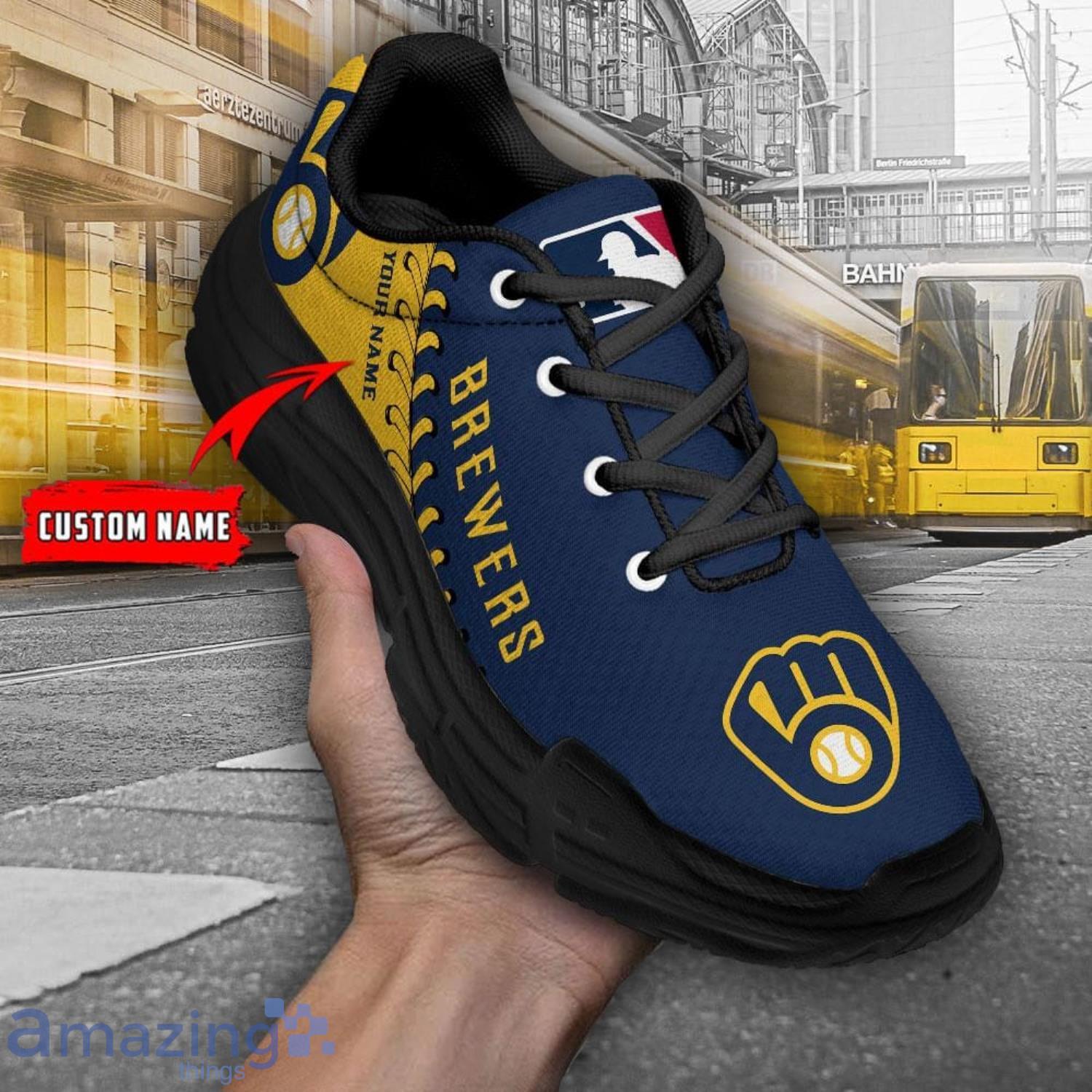 Custom Name Milwaukee Brewers Personalized Chunky Sneaker For Men And Women Gift image Custom Name Milwaukee Brewers Personalized Chunky Sneaker For Men And Women Gift Product Photo 2