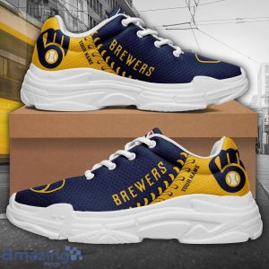 Custom Name Milwaukee Brewers Personalized Chunky Sneaker For Men And Women Gift image Custom Name Milwaukee Brewers Personalized Chunky Sneaker For Men And Women Gift Product Photo 3
