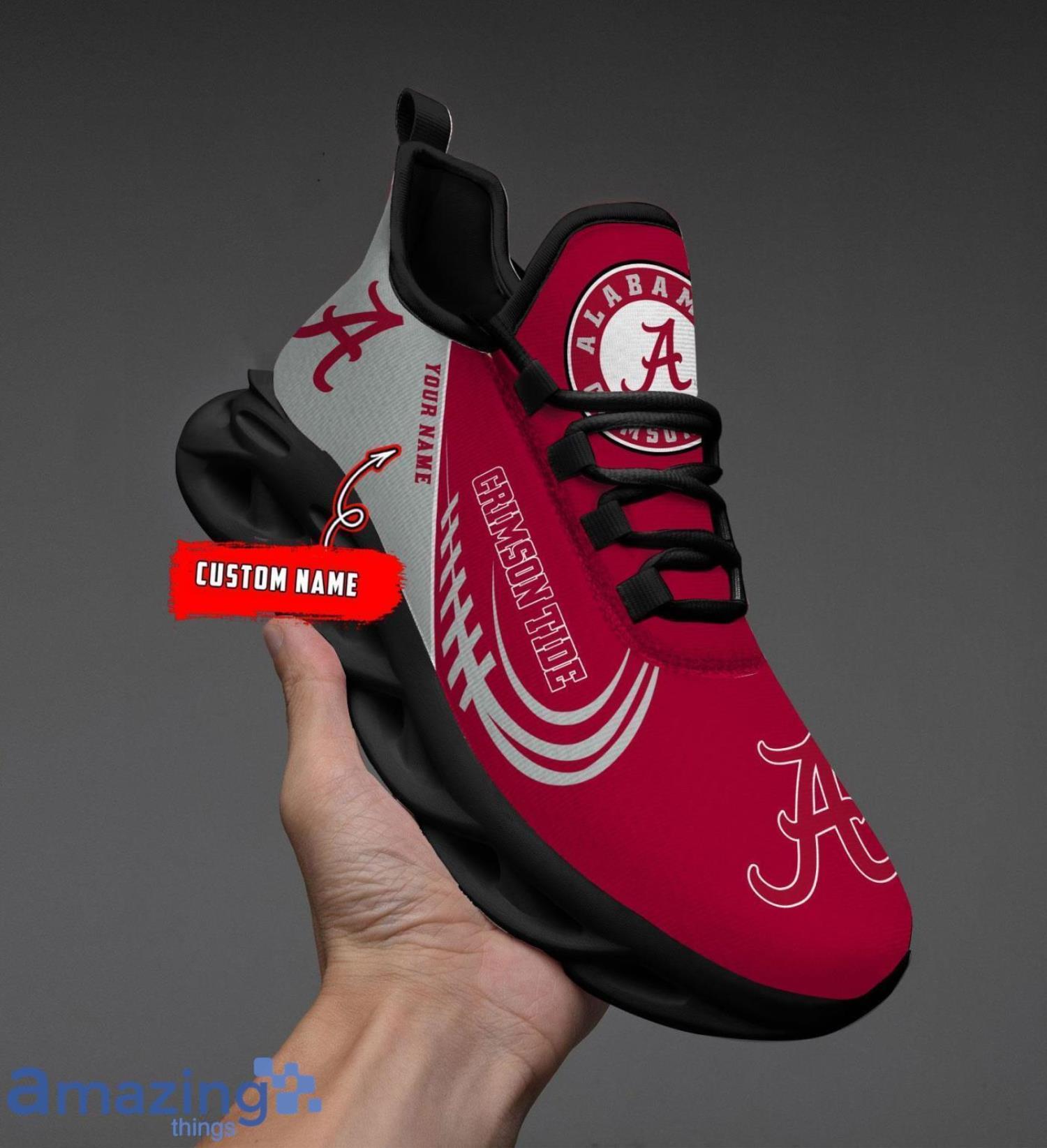 Custom Name NCAA Alabama Crimson Tide Personalized Sneakers Max Soul Shoes image Custom Name NCAA Alabama Crimson Tide Personalized Sneakers Max Soul Shoes Product Photo 2