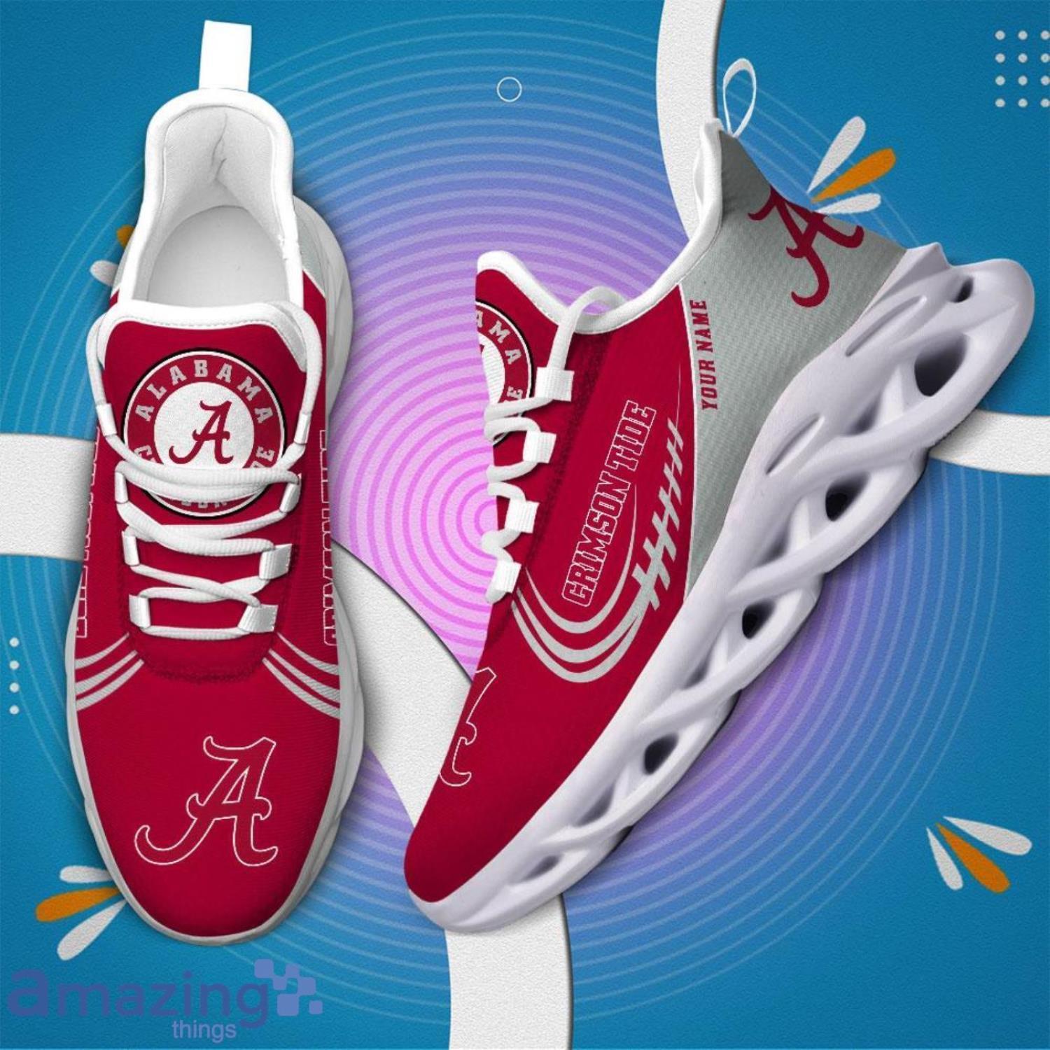 Custom Name NCAA Alabama Crimson Tide Personalized Sneakers Max Soul Shoes image Custom Name NCAA Alabama Crimson Tide Personalized Sneakers Max Soul Shoes Product Photo 4