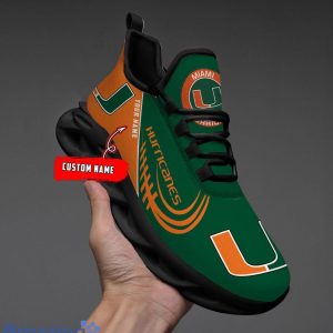 Custom Name NCAA Miami Hurricanes Personalized Sneakers Max Soul Shoes image Custom Name NCAA Miami Hurricanes Personalized Sneakers Max Soul Shoes Product Photo 2
