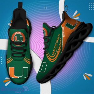 Custom Name NCAA Miami Hurricanes Personalized Sneakers Max Soul Shoes image Custom Name NCAA Miami Hurricanes Personalized Sneakers Max Soul Shoes Product Photo 3