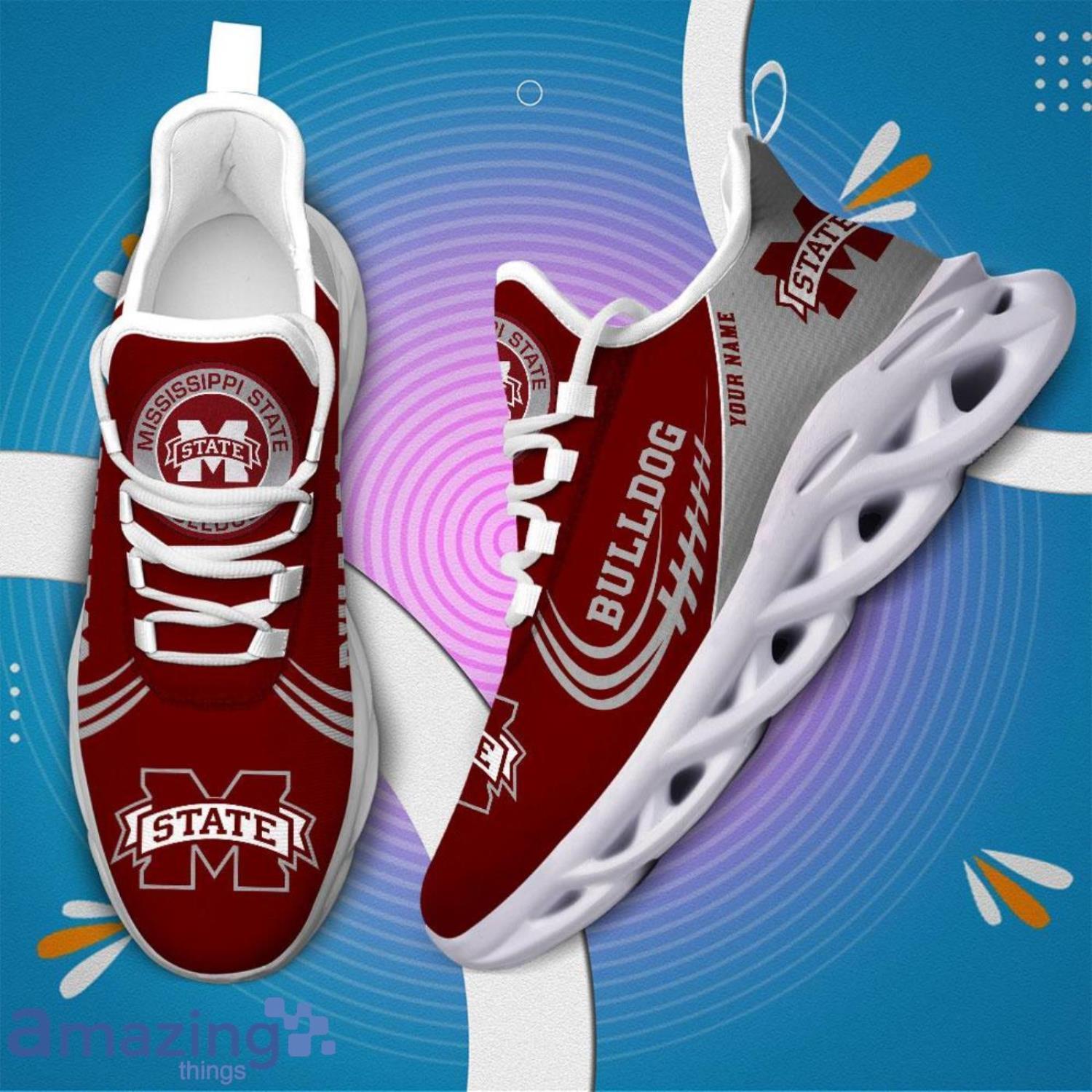 Custom Name NCAA Mississippi State Bulldogs Personalized Sneakers Max Soul Shoes image Custom Name NCAA Mississippi State Bulldogs Personalized Sneakers Max Soul Shoes Product Photo 4