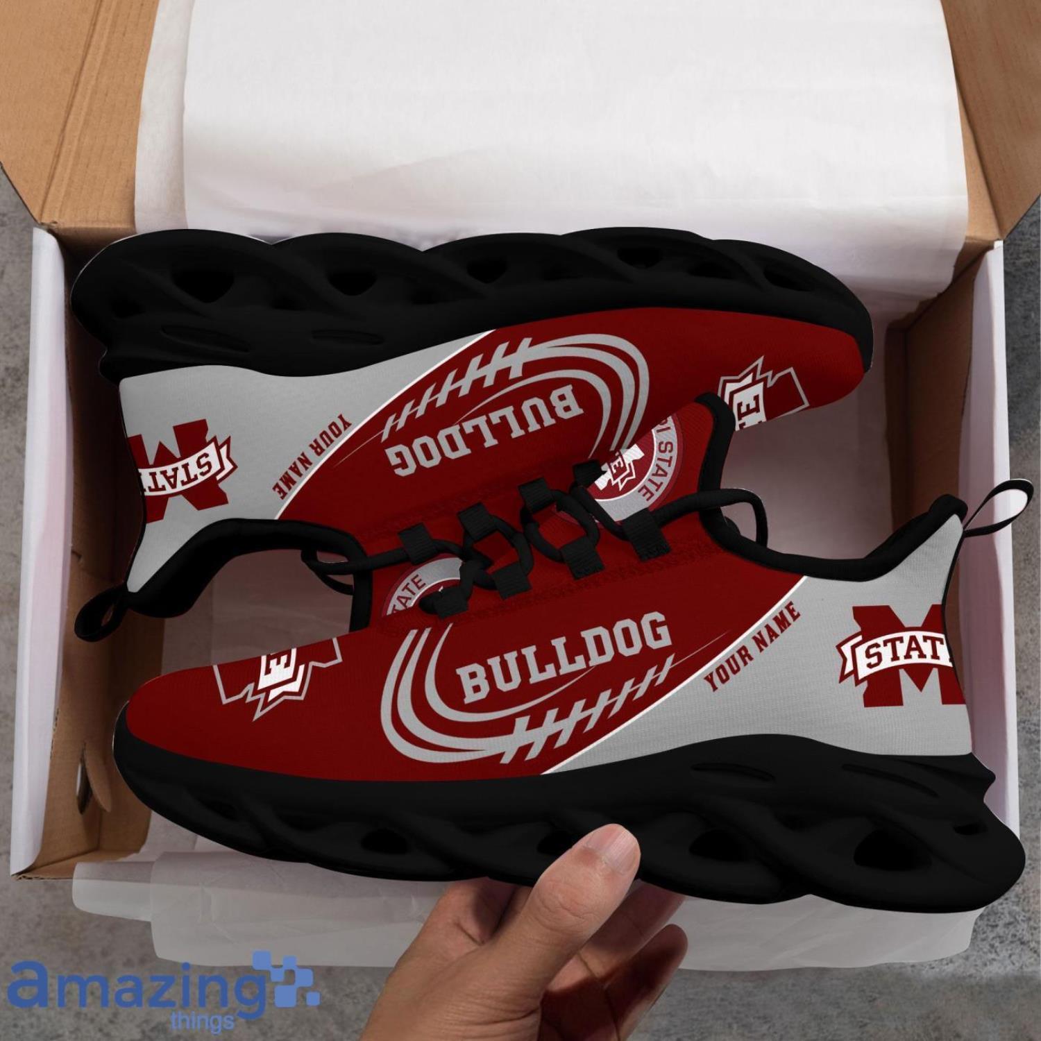 Custom Name NCAA Mississippi State Bulldogs Personalized Sneakers Max Soul Shoes image Custom Name NCAA Mississippi State Bulldogs Personalized Sneakers Max Soul Shoes Product Photo 5