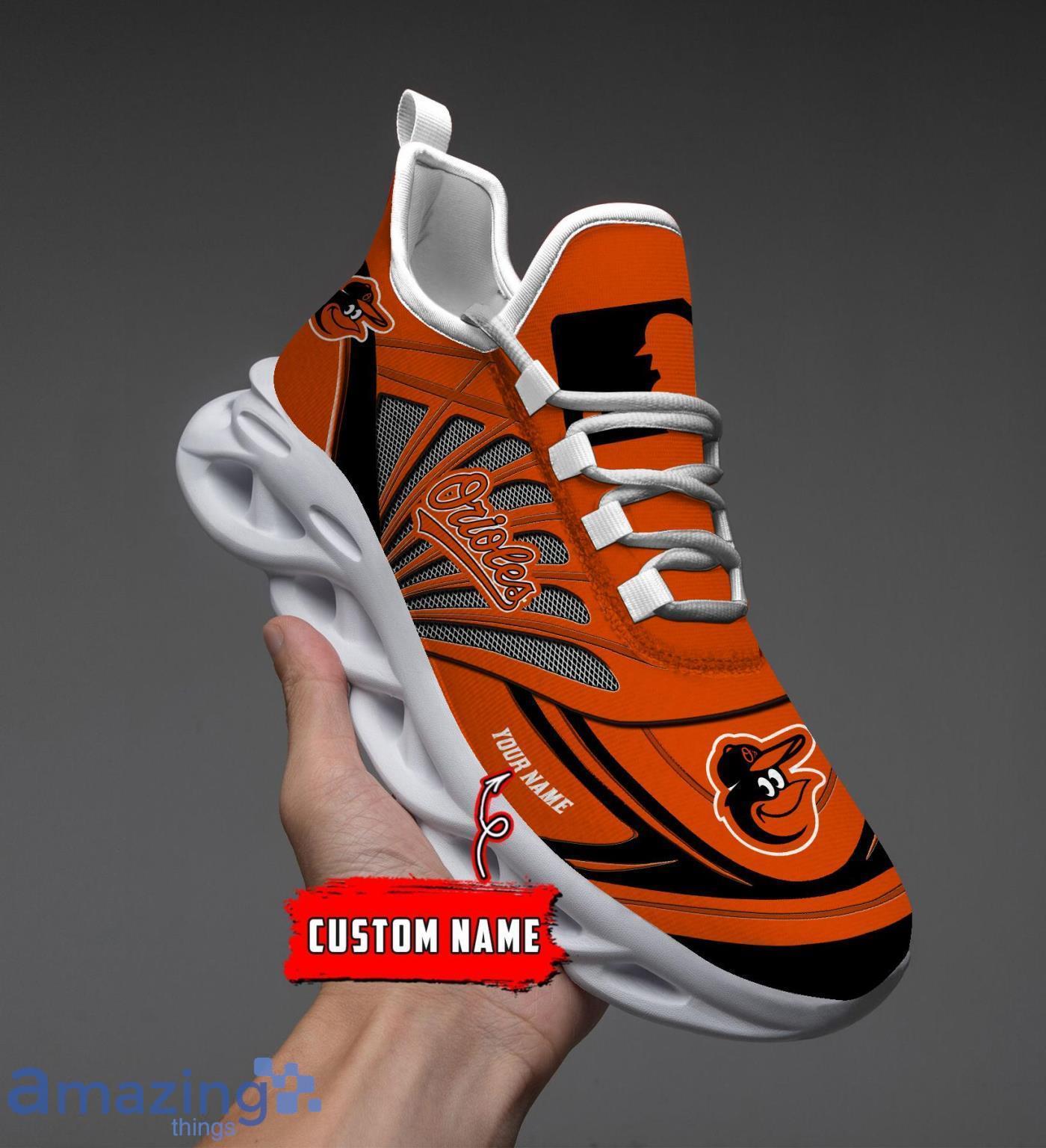 Custom Name Special Sneakers Baltimore Orioles Personalized Running Shoes Max Soul Sneakers image Custom Name Special Sneakers Baltimore Orioles Personalized Running Shoes Max Soul Sneakers Product Photo 1
