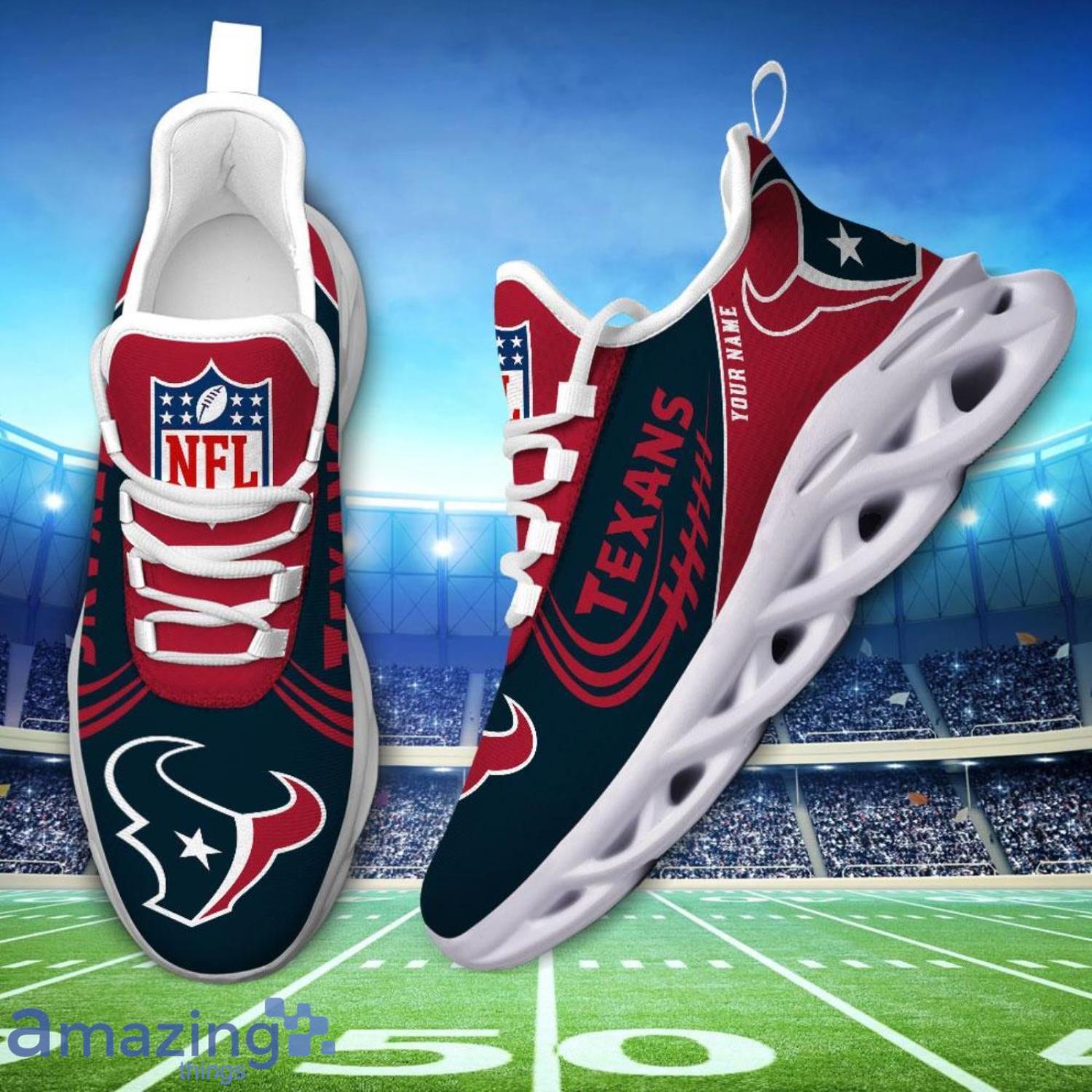 Custom Name Special Sneakers Houston Texans Max Soul Sneakers Personalized Gift image Custom Name Special Sneakers Houston Texans Max Soul Sneakers Personalized Gift Product Photo 5