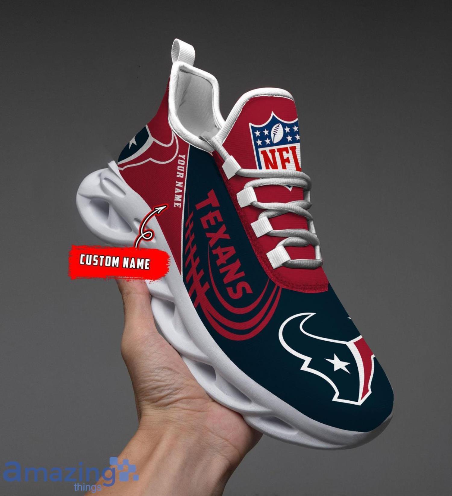 Custom Name Special Sneakers Houston Texans Max Soul Sneakers Personalized Gift image Custom Name Special Sneakers Houston Texans Max Soul Sneakers Personalized Gift Product Photo 1