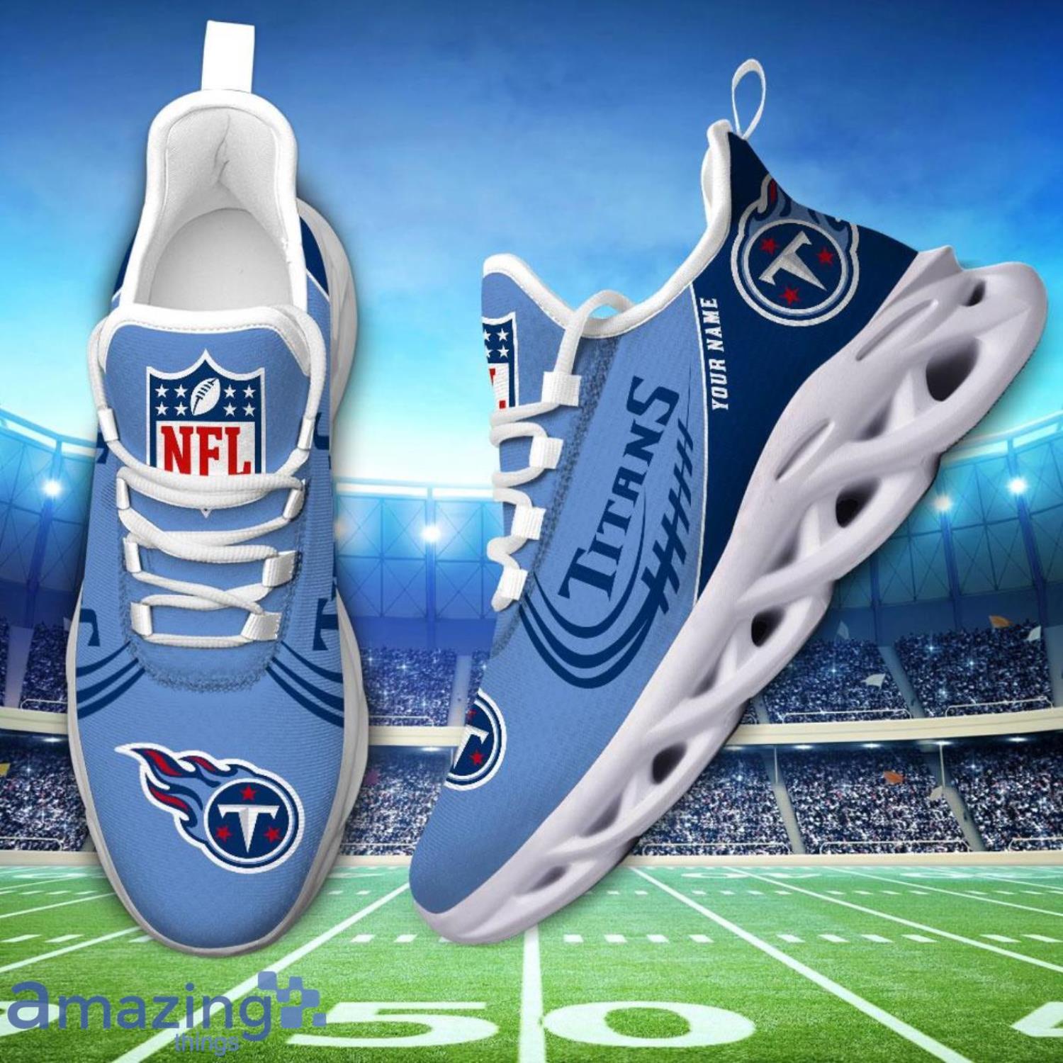 Custom Name Special Sneakers Tennessee Titans Max Soul Sneakers Personalized Gift image Custom Name Special Sneakers Tennessee Titans Max Soul Sneakers Personalized Gift Product Photo 5
