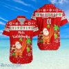Custom Personalized Hawaii Christmas Relaxed Hawaiian Shirt Santa Claus Surfing Red