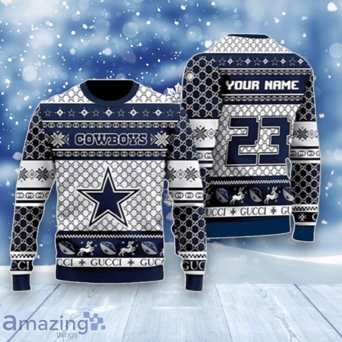 Dallas Cowboys American Football Ugly Christmas Sweater Style Gift image Dallas Cowboys American Football Ugly Christmas Sweater Style Gift Product Photo 1