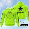 Dallas Cowboys Grinch Custom Name Hoodie Unisex Neon Green Color