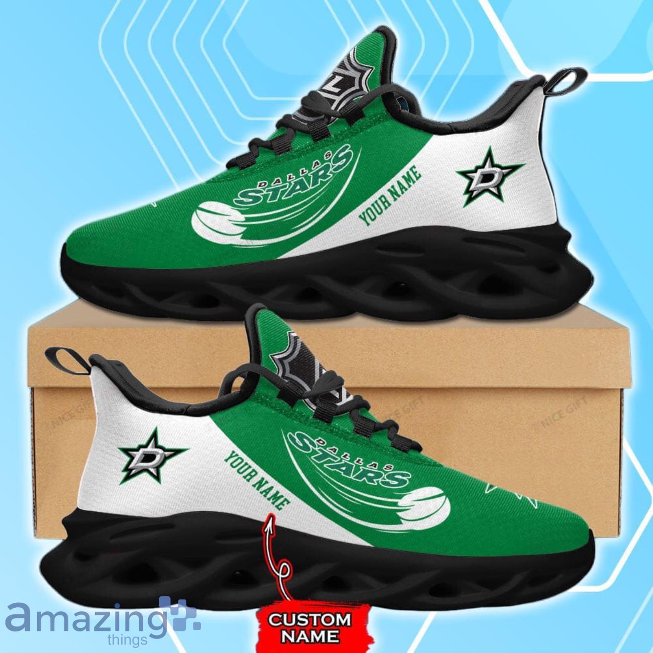 Dallas Stars Custom Name Max Soul Shoes New Sneakers For Fans image Dallas Stars Custom Name Max Soul Shoes New Sneakers For Fans Product Photo 2