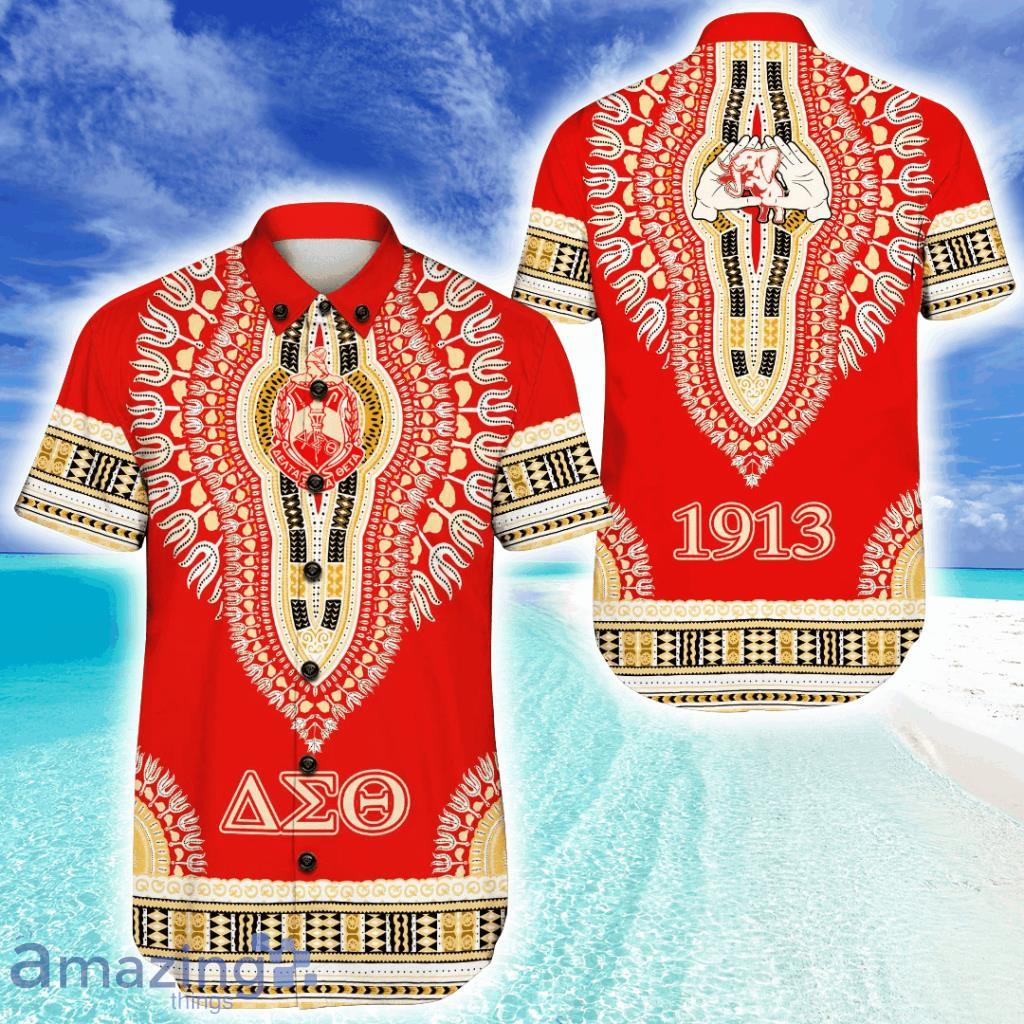 Delta Sigma Theta Dashiki Hawaiian Shirt For Men And Women image Delta Sigma Theta Dashiki Hawaiian Shirt For Men And Women Product Photo 1