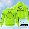 Denver Broncos Grinch Custom Name Hoodie Unisex Neon Green Color
