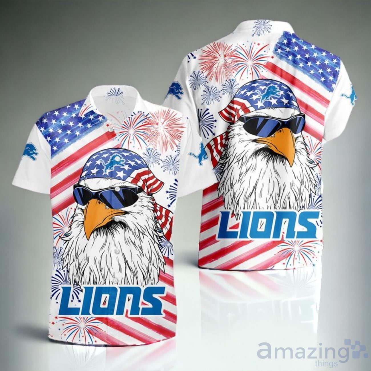 Detroit Lions Independence Day Hawaiian Shirt Unisex Product Photo 1