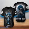 Detroit Lions NFL Custom Number & Name Skull 3D Baseball Jersey