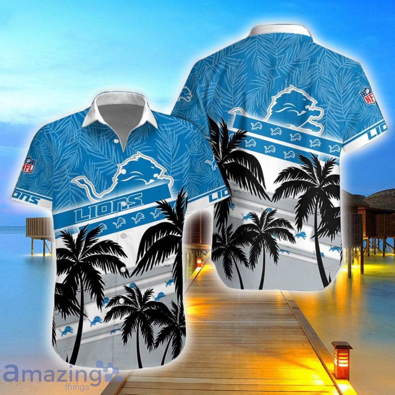 Detroit Lions Team Hawaii Shirt 3D Aloha Hawaiian Shirt And Shorts Product Photo 1