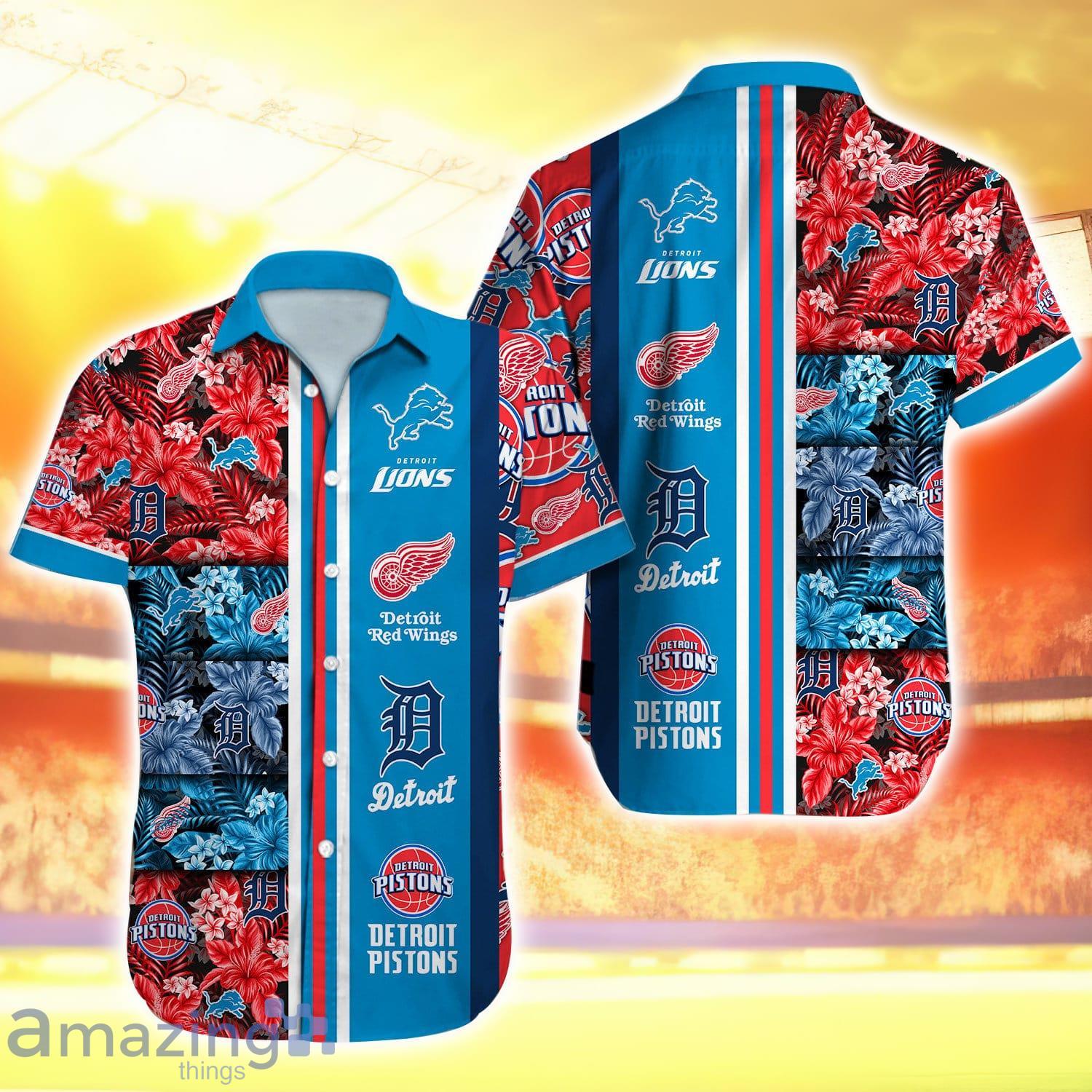 Detroit Sport Teams Hawaiian Shirt Sport Fans Lover Gift image Detroit Sport Teams Hawaiian Shirt Sport Fans Lover Gift Product Photo 1